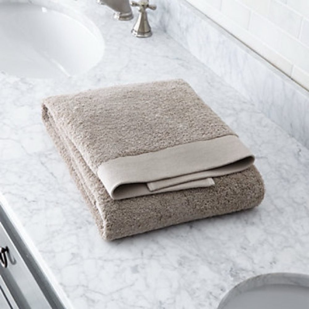 Crate&Barrel Egyptian Cotton Bath Towel | Stone